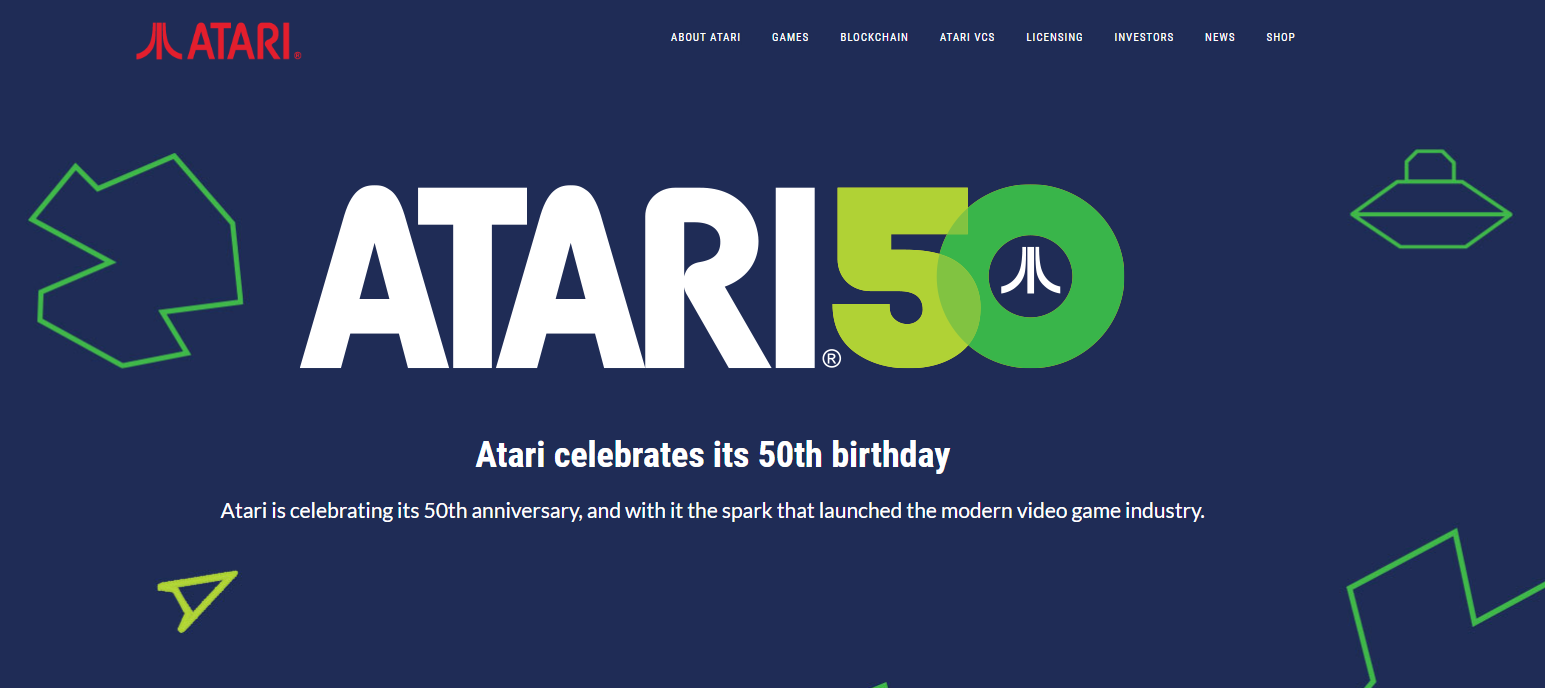 Grafika ze strony Atari na uczczenie 50. lecia firmy